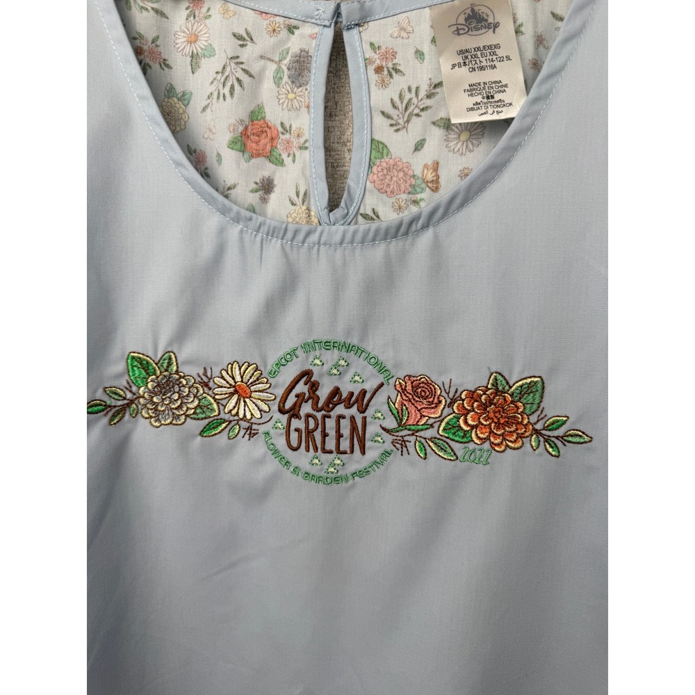 Disney Parks EPCOT Flower & Garden Festival 2022 Grow Green Embroidered Tank XXL - Picture 2 of 7